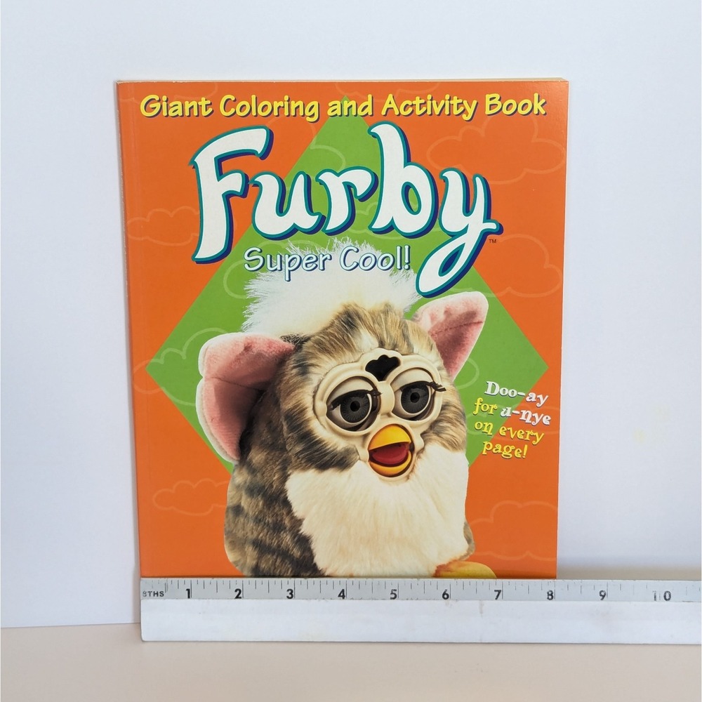 Vintage 1999 Furby Super Cool Giant Coloring Activity Book Honey Bear Books NEW - Picture 14 of 14